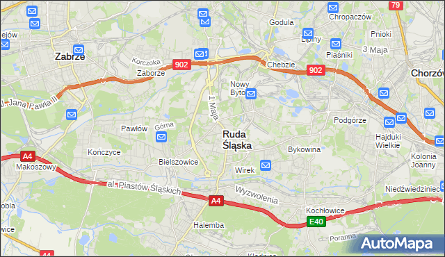 mapa Rudy Śląskiej, Ruda Śląska na mapie Targeo