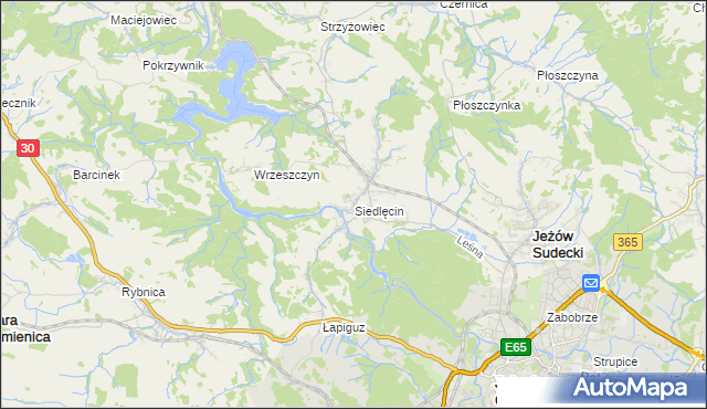 mapa Siedlęcin, Siedlęcin na mapie Targeo