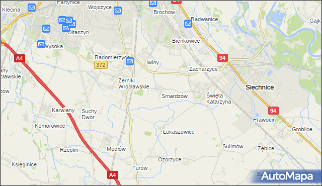 mapa Smardzów gmina Siechnice, Smardzów gmina Siechnice na mapie Targeo