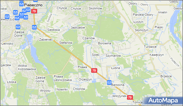 mapa Solec gmina Góra Kalwaria, Solec gmina Góra Kalwaria na mapie Targeo