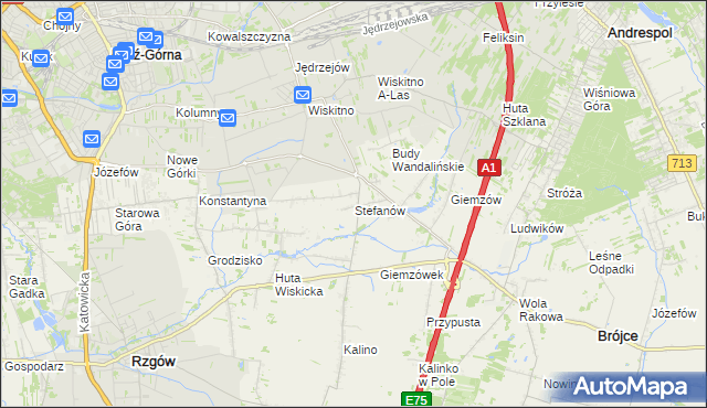 mapa Stefanów gmina Brójce, Stefanów gmina Brójce na mapie Targeo