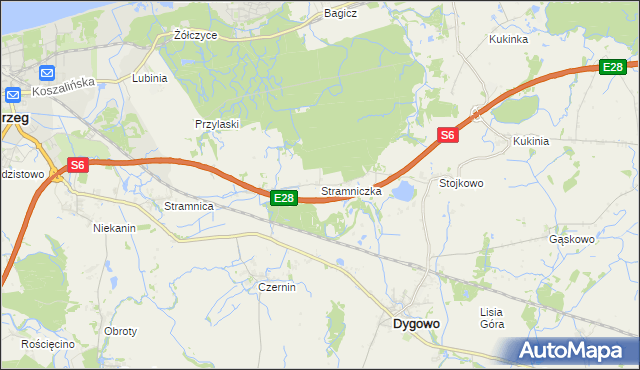 mapa Stramniczka, Stramniczka na mapie Targeo