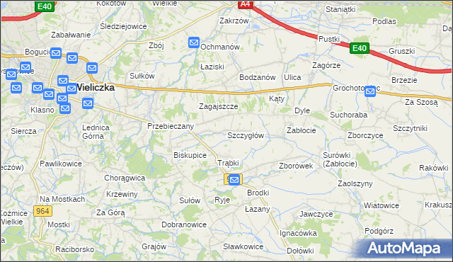 mapa Szczygłów, Szczygłów na mapie Targeo
