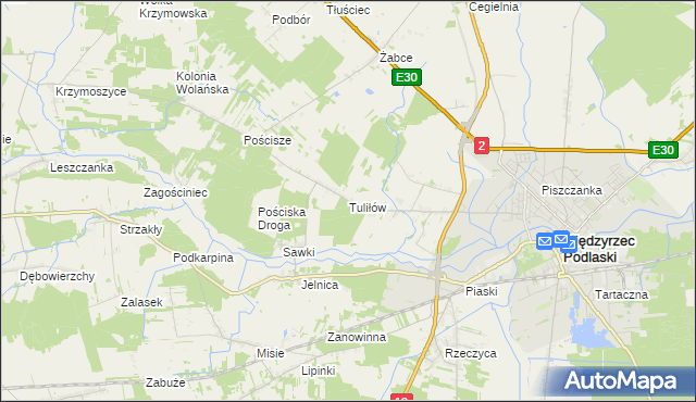 mapa Tuliłów, Tuliłów na mapie Targeo