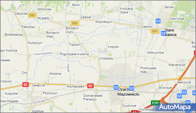 mapa Umiastów, Umiastów na mapie Targeo