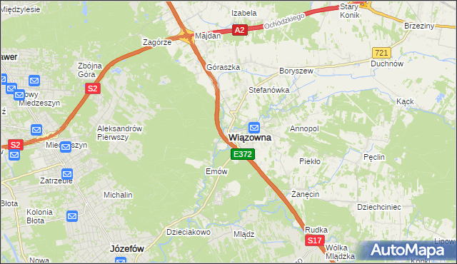 mapa Wiązowna, Wiązowna na mapie Targeo