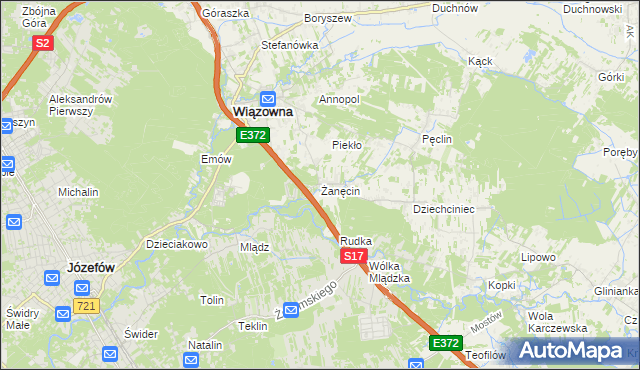 mapa Żanęcin, Żanęcin na mapie Targeo