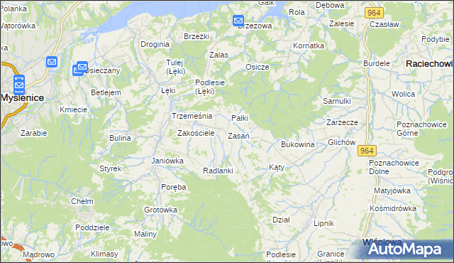 mapa Zasań, Zasań na mapie Targeo