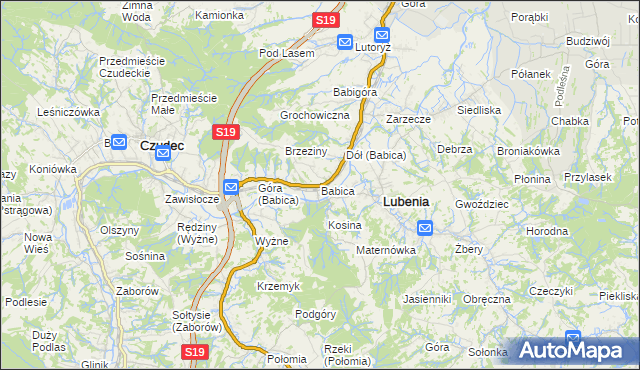 mapa Babica gmina Czudec, Babica gmina Czudec na mapie Targeo