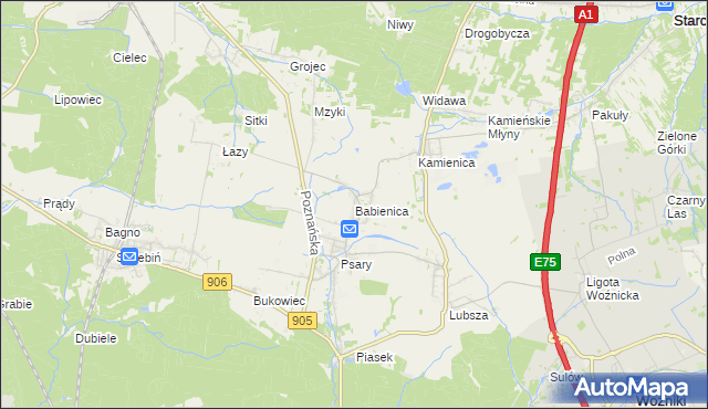 mapa Babienica, Babienica na mapie Targeo