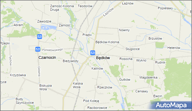 mapa Będków powiat tomaszowski, Będków powiat tomaszowski na mapie Targeo