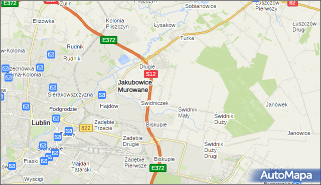 mapa Biskupie-Kolonia gmina Wólka, Biskupie-Kolonia gmina Wólka na mapie Targeo