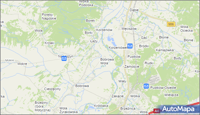 mapa Bobrowa Wola, Bobrowa Wola na mapie Targeo