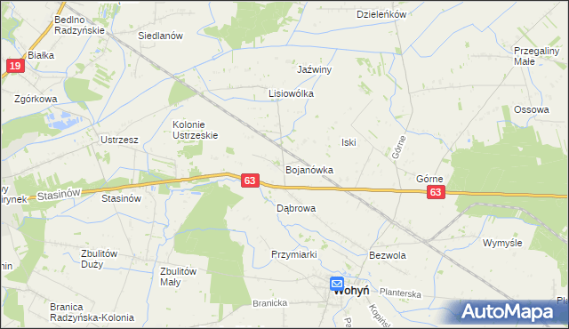 mapa Bojanówka, Bojanówka na mapie Targeo