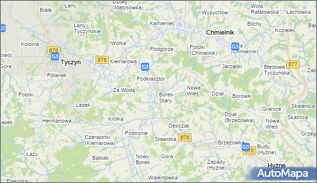 mapa Borek Stary, Borek Stary na mapie Targeo