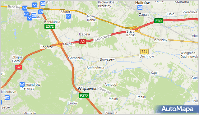 mapa Boryszew, Boryszew na mapie Targeo