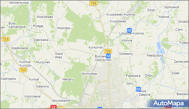 mapa Bukowiec Opoczyński, Bukowiec Opoczyński na mapie Targeo