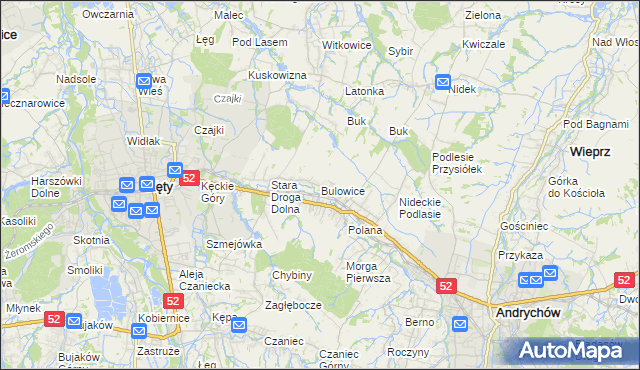 mapa Bulowice, Bulowice na mapie Targeo