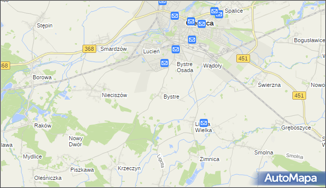 mapa Bystre gmina Oleśnica, Bystre gmina Oleśnica na mapie Targeo