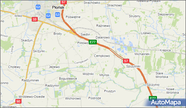 mapa Cempkowo, Cempkowo na mapie Targeo