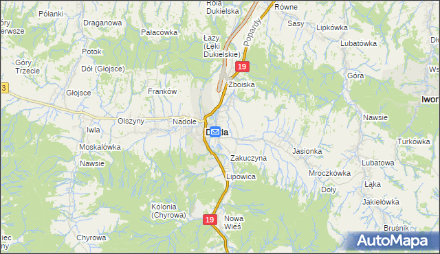 mapa Cergowa, Cergowa na mapie Targeo