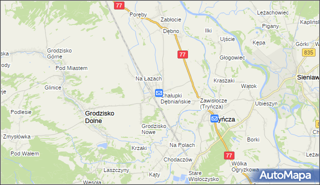 mapa Chałupki Dębniańskie, Chałupki Dębniańskie na mapie Targeo
