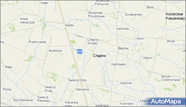 mapa Chąśno, Chąśno na mapie Targeo