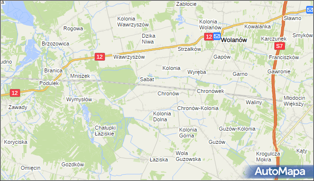 mapa Chronów gmina Orońsko, Chronów gmina Orońsko na mapie Targeo