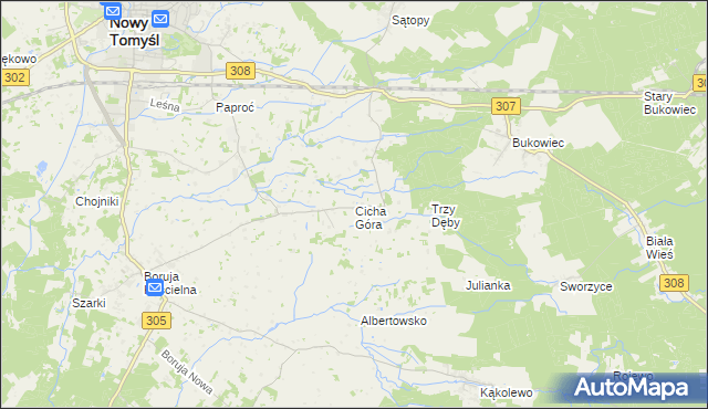 mapa Cicha Góra, Cicha Góra na mapie Targeo