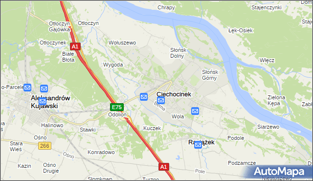 mapa Ciechocinek, Ciechocinek na mapie Targeo