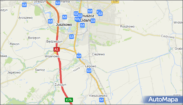 mapa Cieplewo, Cieplewo na mapie Targeo