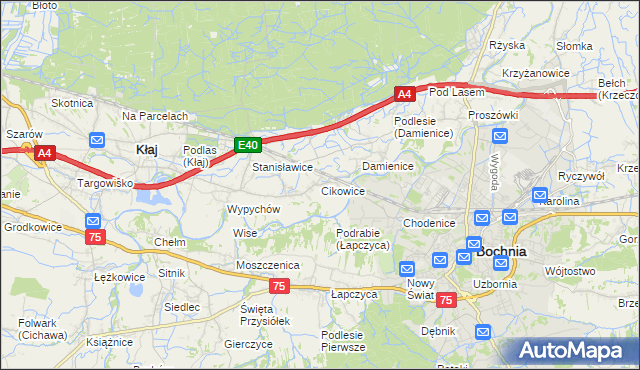 mapa Cikowice, Cikowice na mapie Targeo