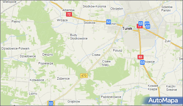 mapa Cisew, Cisew na mapie Targeo