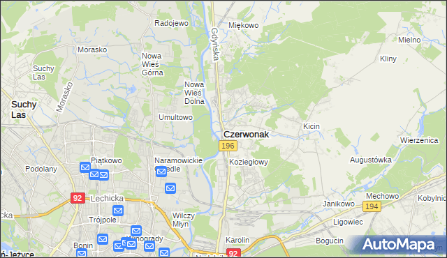 mapa Czerwonak, Czerwonak na mapie Targeo
