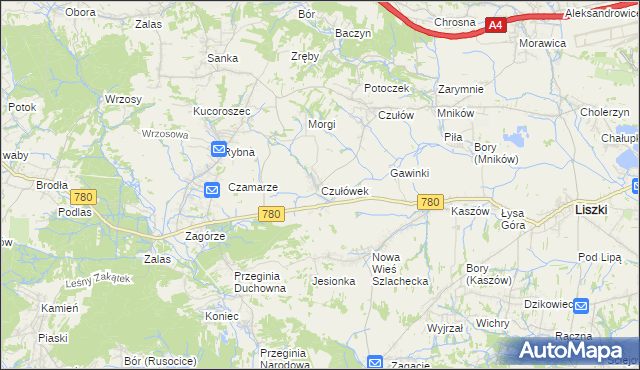 mapa Czułówek, Czułówek na mapie Targeo