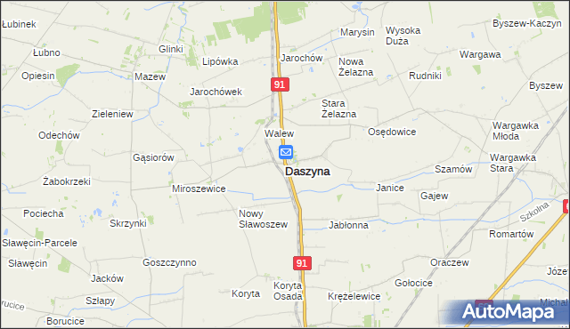 mapa Daszyna, Daszyna na mapie Targeo