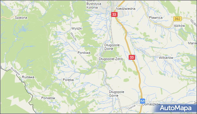 mapa Długopole-Zdrój, Długopole-Zdrój na mapie Targeo