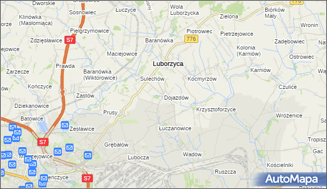 mapa Dojazdów, Dojazdów na mapie Targeo