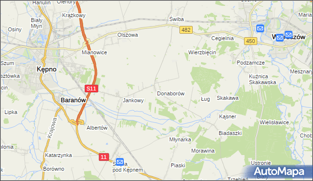 mapa Donaborów, Donaborów na mapie Targeo