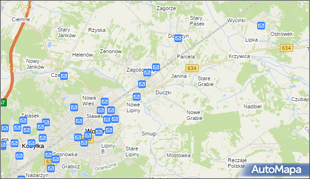 mapa Duczki, Duczki na mapie Targeo