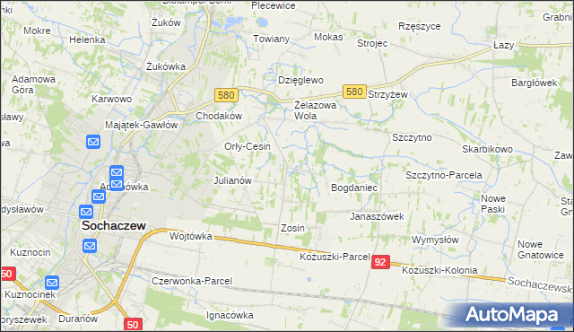 mapa Feliksów gmina Sochaczew, Feliksów gmina Sochaczew na mapie Targeo