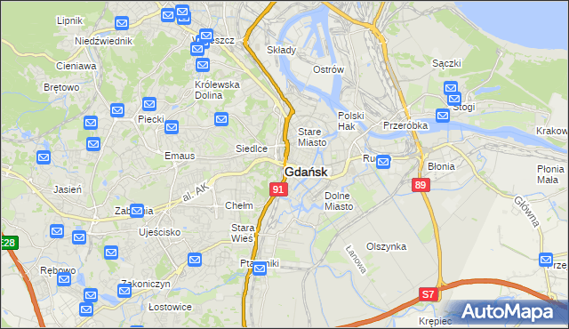mapa Gdańska, Gdańsk na mapie Targeo