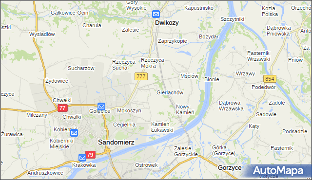 mapa Gierlachów, Gierlachów na mapie Targeo