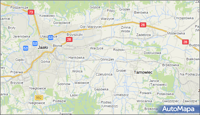 mapa Gliniczek, Gliniczek na mapie Targeo