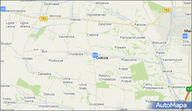 mapa Gołcza, Gołcza na mapie Targeo