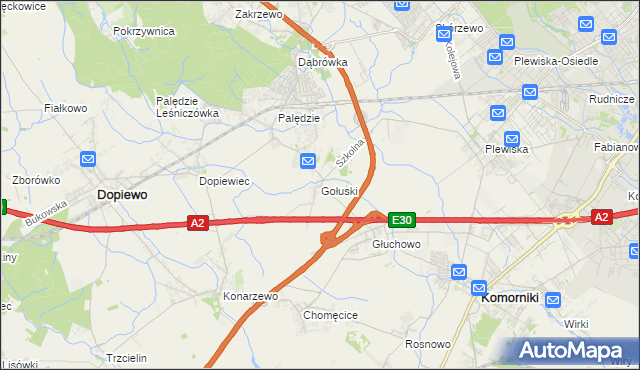 mapa Gołuski, Gołuski na mapie Targeo