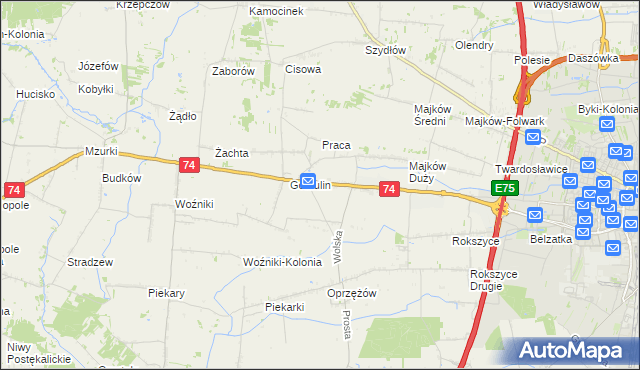mapa Gomulin-Kolonia, Gomulin-Kolonia na mapie Targeo