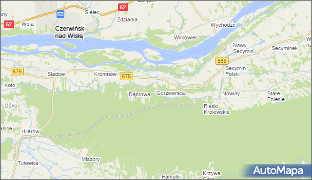 mapa Gorzewnica, Gorzewnica na mapie Targeo