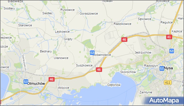 mapa Goświnowice, Goświnowice na mapie Targeo