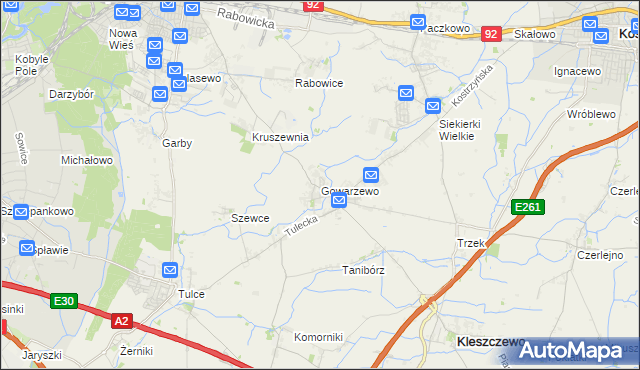 mapa Gowarzewo, Gowarzewo na mapie Targeo